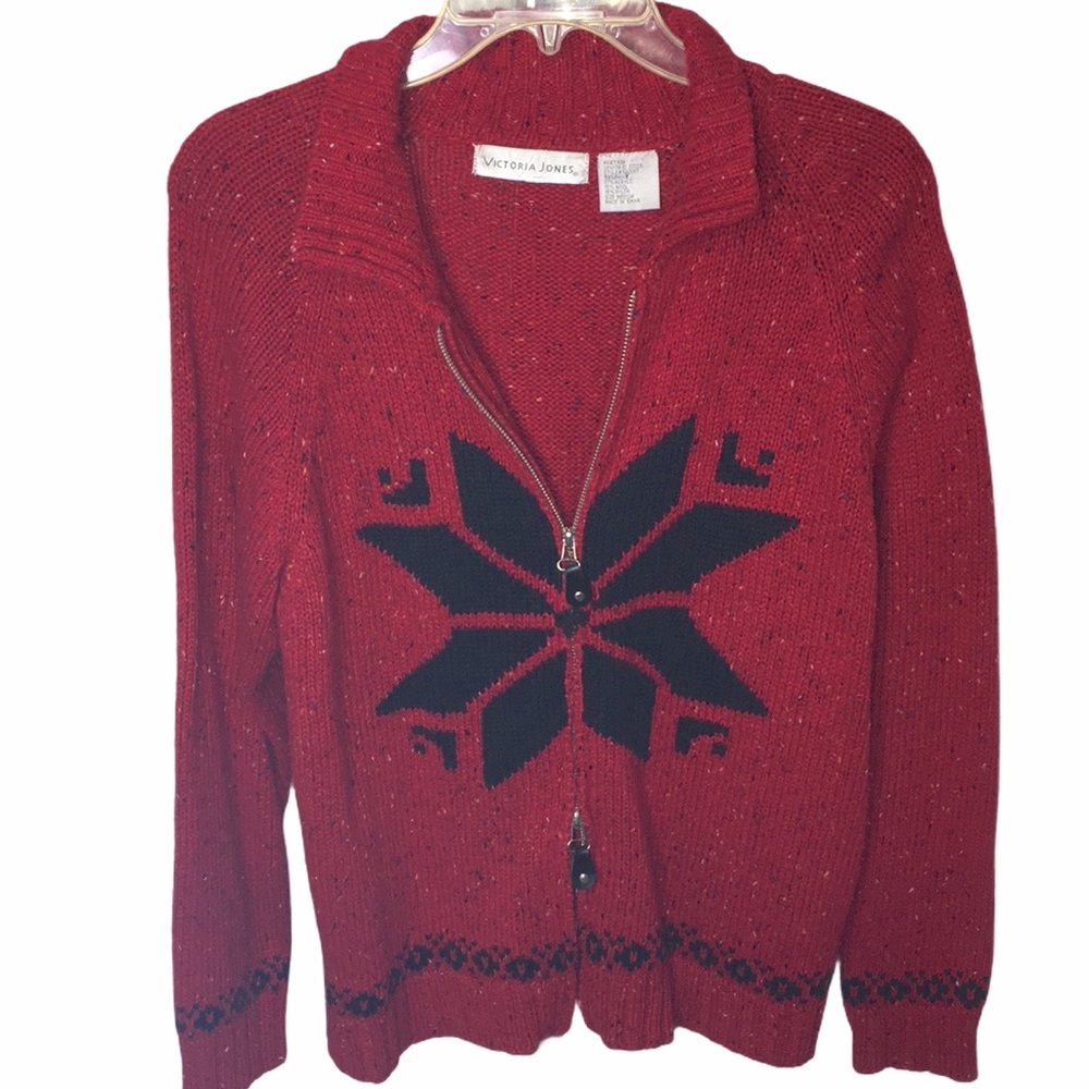 Vintage Victoria Jones Dual Zipper Thick Wool Blend Sweater